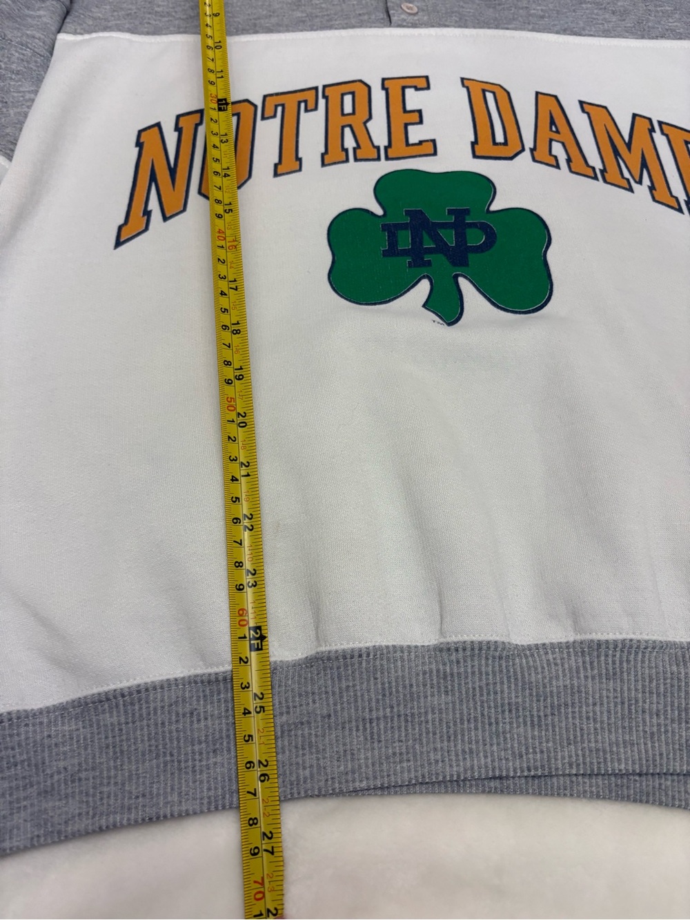 Vintage 90s Logo 7 Notre Dame Fighting Irish Henley Sweatshirt made in USA Large - Picture 12 of 15